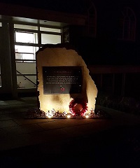 memorial at night